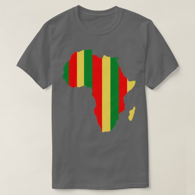 Afrikanische Karte Rot Gelb T-Shirt (Design vorne)