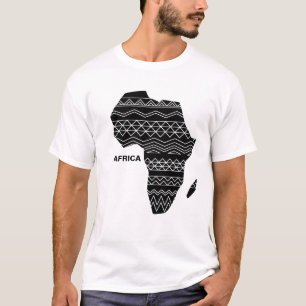 Afrikanische Karte Schwarz Print T-Shirt