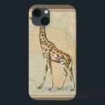Afrikanische Karte und Giraffe iPhone 13 Hülle<br><div class="desc">Dieses Kunstwerk wird jedem Reisenden und Tierfreund gefallen. Der Hintergrund stellt die Karte Afrikas dar und es ist ein Bild einer Giraffe darauf. In diesem Bild machen die Ränder es zum perfekten dekorativen Kunstwerk.</div>