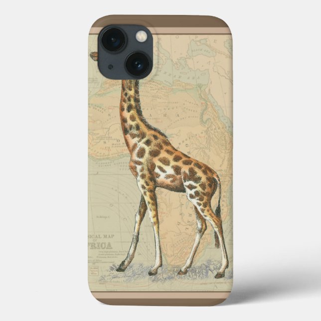 Afrikanische Karte und Giraffe Case-Mate iPhone Hülle (Rückseite)