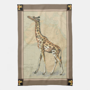 Afrikanische Karte und Giraffe Handtuch