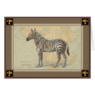 Afrikanische Karte und Zebra