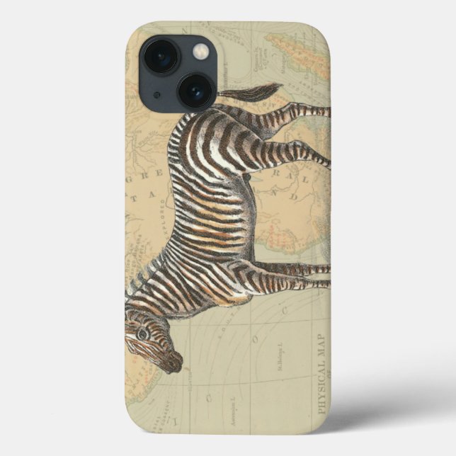 Afrikanische Karte und Zebra Case-Mate iPhone Hülle (Rückseite)