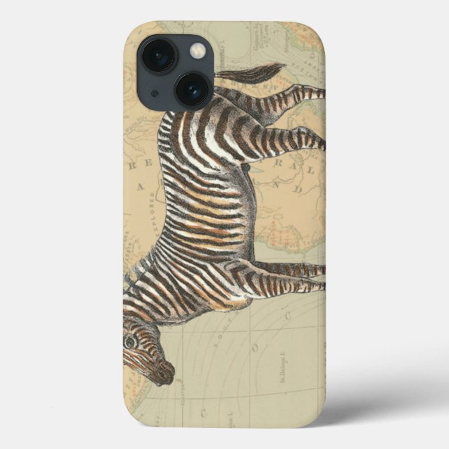 Afrikanische Karte und Zebra Case-Mate iPhone Hülle (Rückseite)