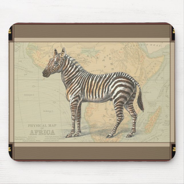 Afrikanische Karte und Zebra Mousepad (Vorne)