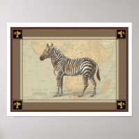 Afrikanische Karte und Zebra