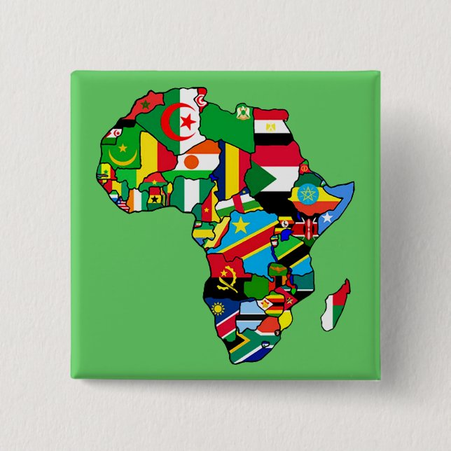 Afrikanische Karte von Afrika kennzeichnet Button (Vorderseite)
