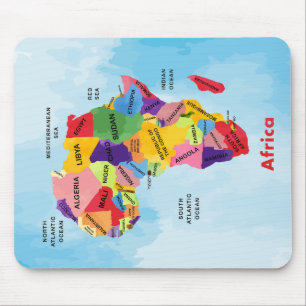 Afrikanische Karte Wasserfarbe Mousepad