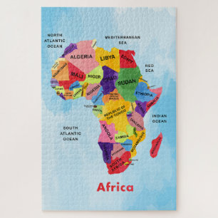 Afrikanische Karte Wasserfarbe Puzzle