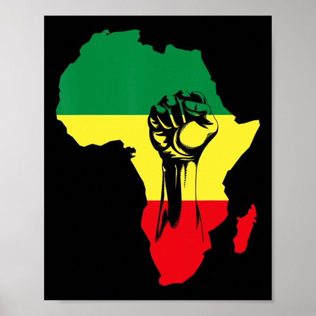 Afrikanische Karte zuerst schwarze Geschichte Indi Poster (Vorne)