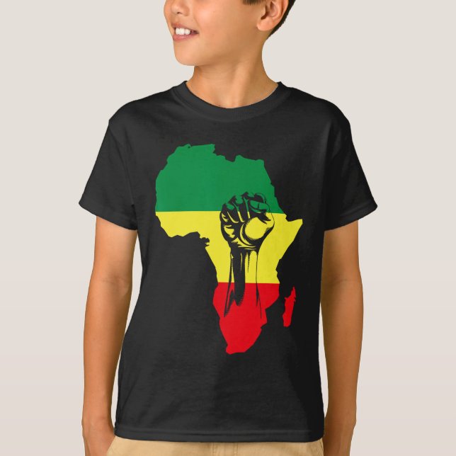 Afrikanische Karte zuerst schwarze Geschichte Indi T-Shirt (Vorderseite)