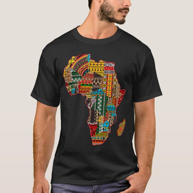 Afrikanische Kartennamen afrikanischer Länder nach T-Shirt (Vorderseite)
