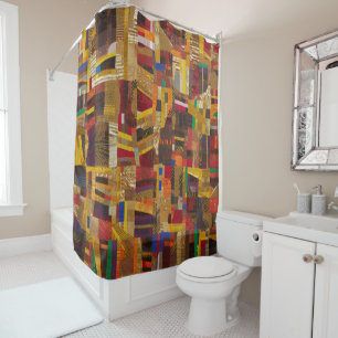 Afrikanische Kente Geometrische Kunst Duschvorhang