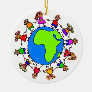 Afrikanische Kinder Keramikornament