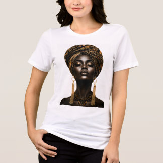 Afrikanische Königin Gold Kopftuch Tri-Blend Shirt