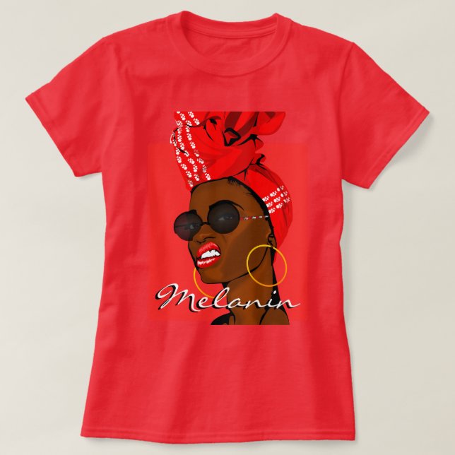 Afrikanische Königin Melanin T-Shirt (Design vorne)