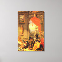 Afrikanische Königin und Sohn mit Löwe im Palast