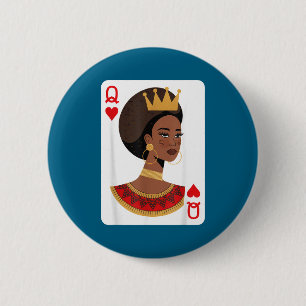 Afrikanische Königinnenkarte Melanin Schwarzer Sto Button
