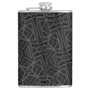 Afrikanische Kultur Schwarz und Weiß Flachmann