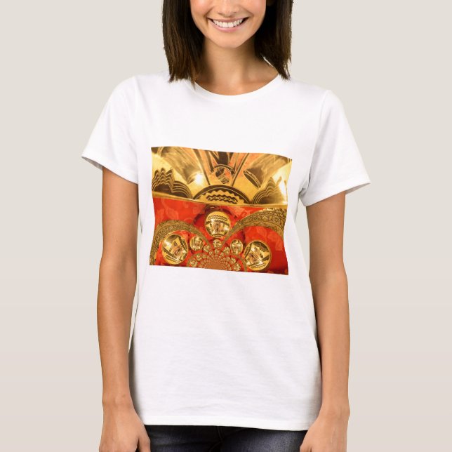 Afrikanische Kulturkunst: Rich Golden Red Design T-Shirt (Vorderseite)