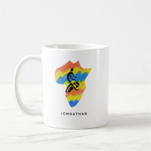 Afrikanische Kunst, Afrika Form, Silhouette Drumme Kaffeetasse