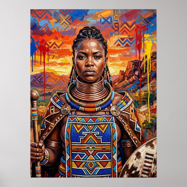 Afrikanische Kunst Afrozentrisches Poster (Vorne)