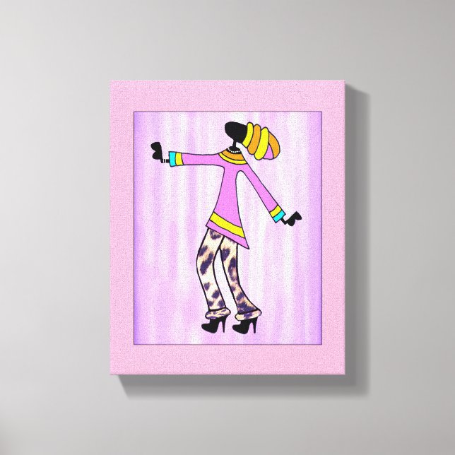 Afrikanische Kunst Elegante und stilvolle Girl Leinwanddruck (Vorderseite)