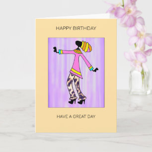 Afrikanische Kunst Elegante und Trendy Girl Karte
