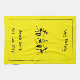 Afrikanische Kunst, glücklicher Tanz Geschirrtuch