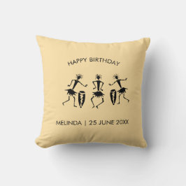 Afrikanische Kunst, glücklicher Tanz Kissen