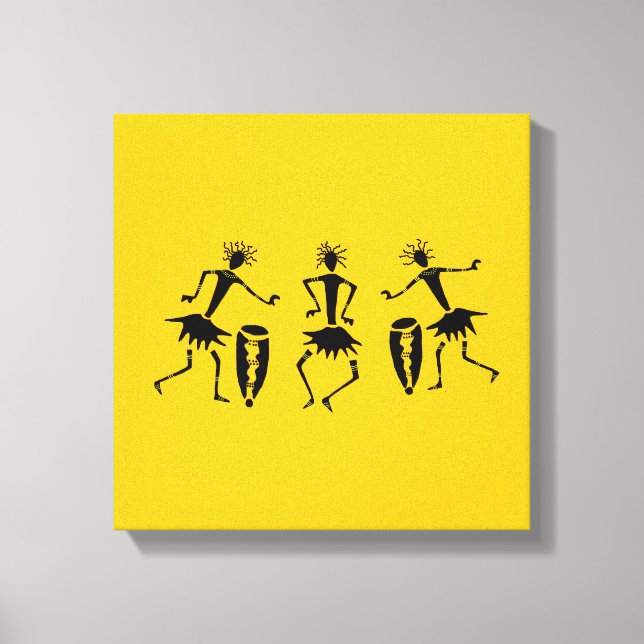 Afrikanische Kunst, glücklicher Tanz Leinwanddruck (Vorderseite)