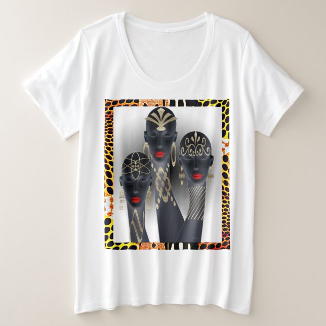 afrikanische Kunst Große Größe T-Shirt (Design vorne)