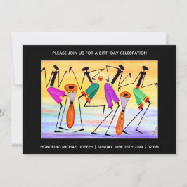 Afrikanische Kunst in Aquarellen, die Glück ausdrü Einladung