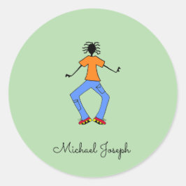 afrikanische Kunst, Meisterdänzerin Runder Aufkleber