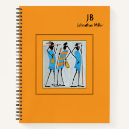 Afrikanische Kunst, Orange, Maasai Warrior Notizbuch