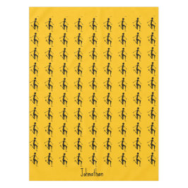 Afrikanische Kunst, Silhouette Athletin Orange Pat Tischdecke