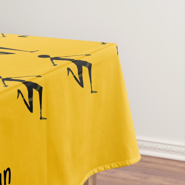 Afrikanische Kunst, Silhouette Athletin Orange Pat Tischdecke (Beispiel)