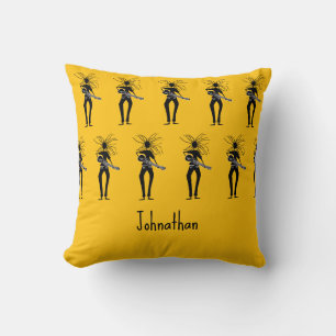 Afrikanische Kunst, Silhouette Gitarrist Kissen