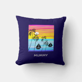 Afrikanische Kunst, tropischer Sommer Sonnenunterg Kissen