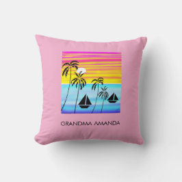 Afrikanische Kunst, tropischer Sommer Sonnenunterg Kissen