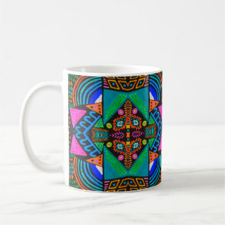 Afrikanische Kunst zeichne. Nahtloses Aztec-Muster Kaffeetasse