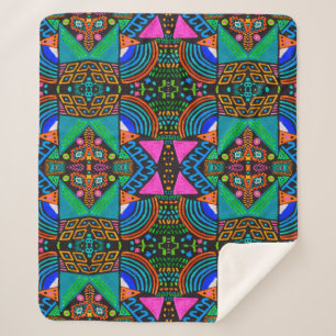 Afrikanische Kunst zeichne. Nahtloses Aztec-Muster Sherpadecke