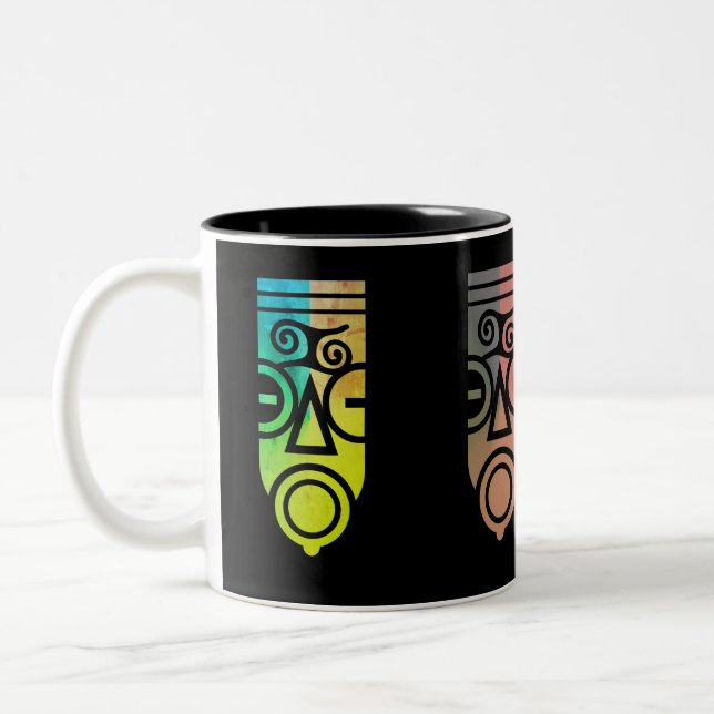 afrikanische Kunst Zweifarbige Tasse (Links)