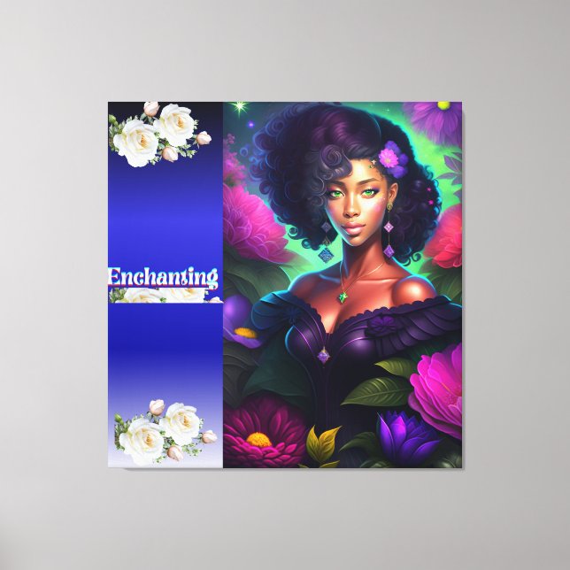 Afrikanische Lady Portrait Wall Artwork Leinwanddruck (Vorderseite)