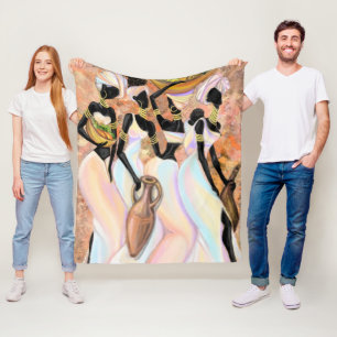 afrikanische Ladys Fleece Blanket - Kunstmalerei