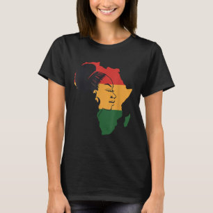 Afrikanische Landkarte mit Afro Queen in Afrika ge T-Shirt