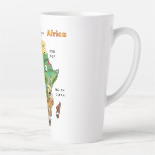 Afrikanische Landkarte mit Flaggen Latte Tasse
