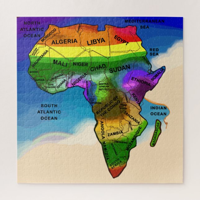 Afrikanische Landkarte Puzzle (Vertikal)