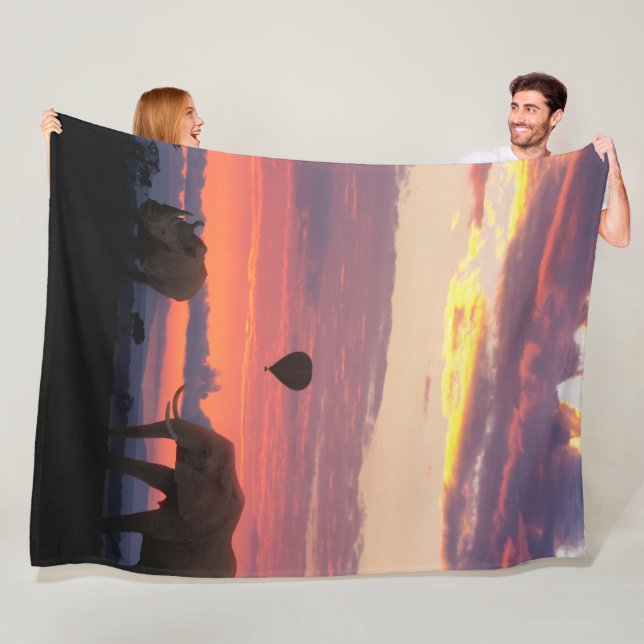 Afrikanische Landschaft Savannah Wilde Natur Fleecedecke (Beispiel)