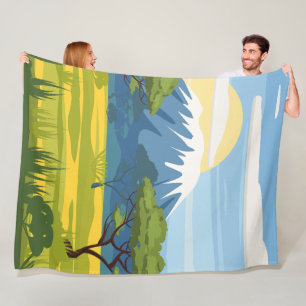 Afrikanische Landschaft Savanne Wilde Natur Fleecedecke